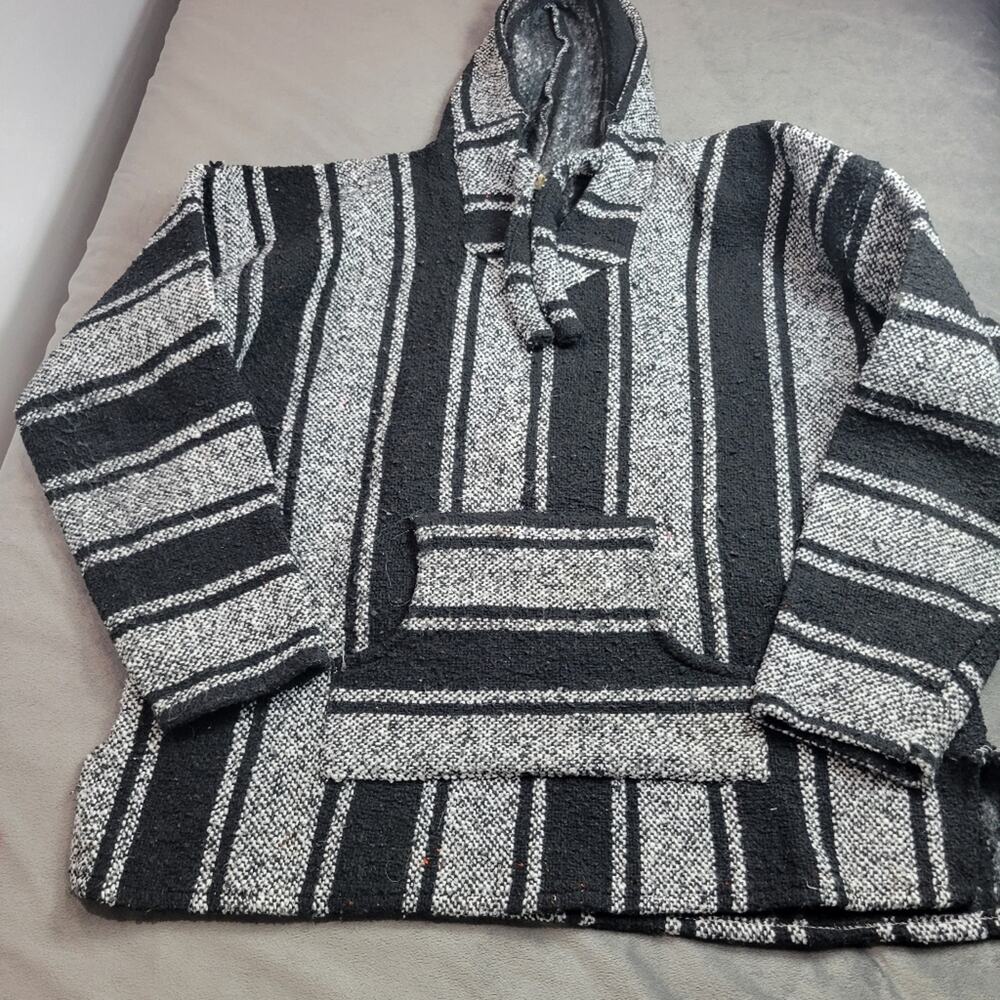 Vel‎ Mex Poncho Hoodie Boys Extra Large Black Grey Unisex Pullover shirt Top
